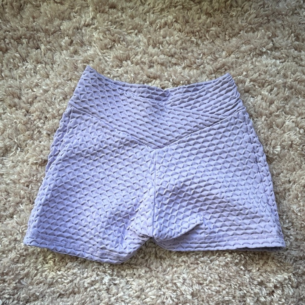 Lavender Gym shorts butt scrunch